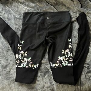 ALO Yoga Black and White Butterfly Leggings
